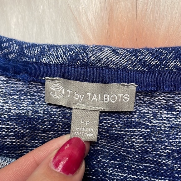 T by Talbots Blue Cowl Neck Long Sleeve Sweater size‎ Large Petite - Picture 3 of 5